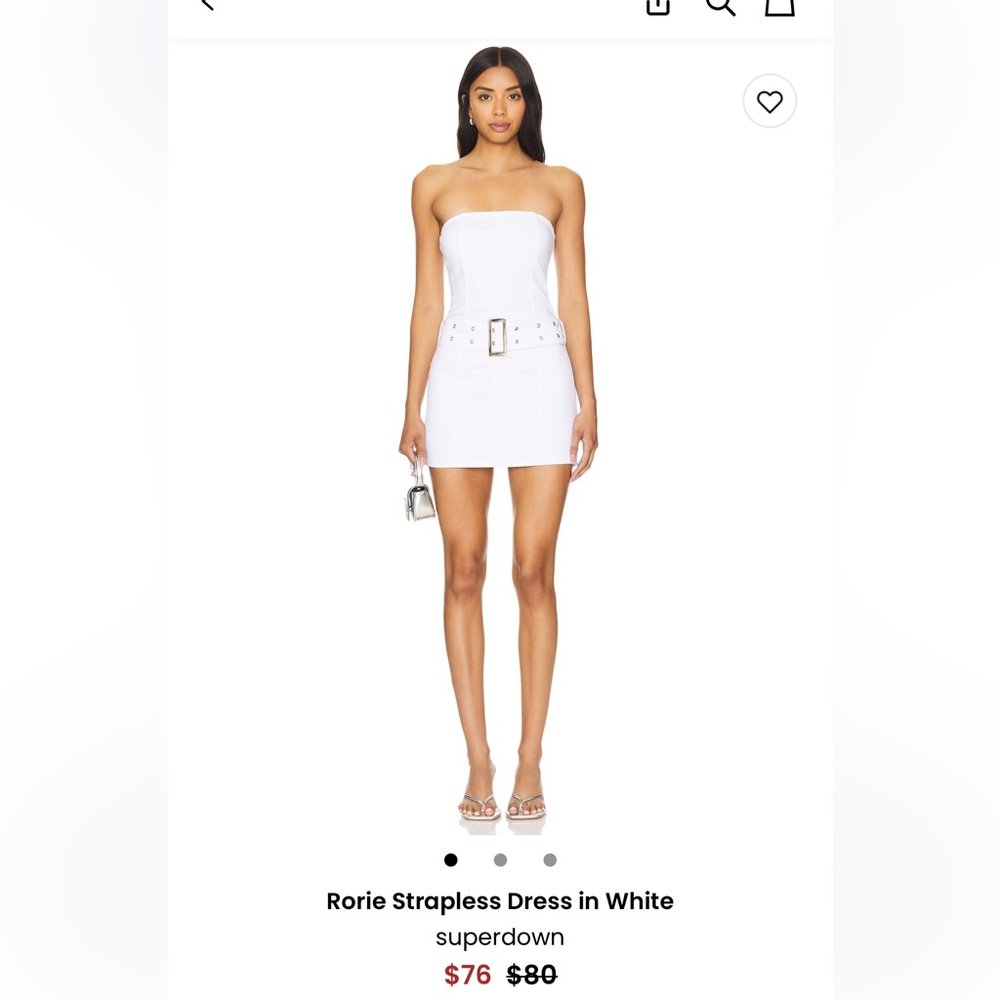 Superdown Strapless White Mini Dress